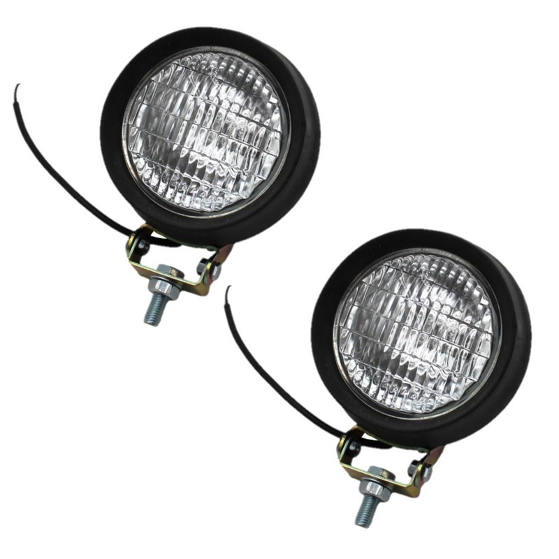 2 Pack 12 Volt 5" Round Halogen Work Lights for Tractors Sealed 55 Watt Bulb gallery