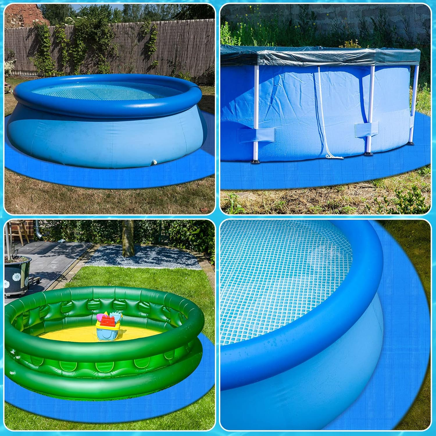 12 Ft Pool Liner Pad for Above Ground Pools, Pool Mat Tarp for Protect Inflat... gallery