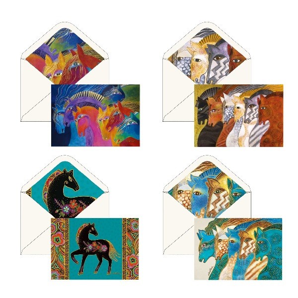 LAUREL BURCH Horses Notecards~16 Cards In Keepsake Box~4 Each of 4 Designs~LB80 gallery