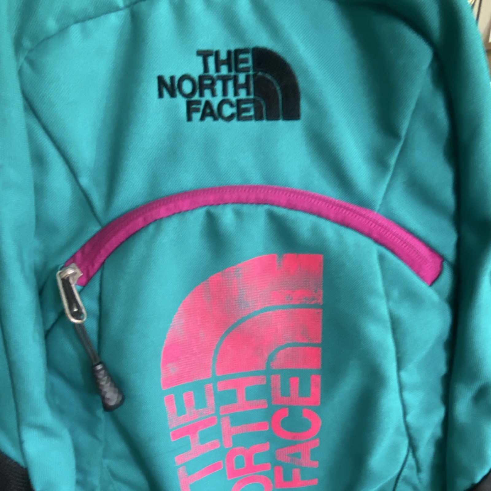 The North Face Haystack Hiking Backpack Turquoise Black Pink External Pockets 5