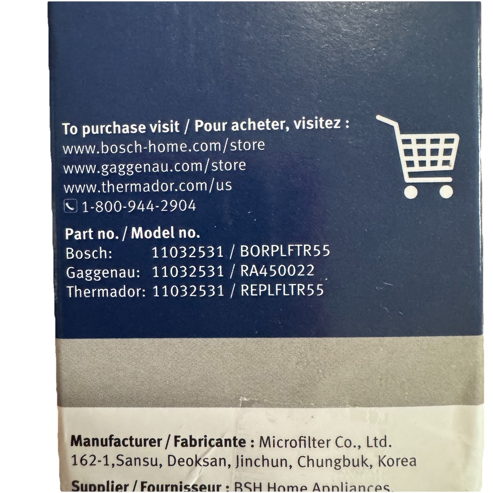 ULTRA CLARITY PRO WATER FILTER For Bosch Borplftr55 New Sealed E42 gallery
