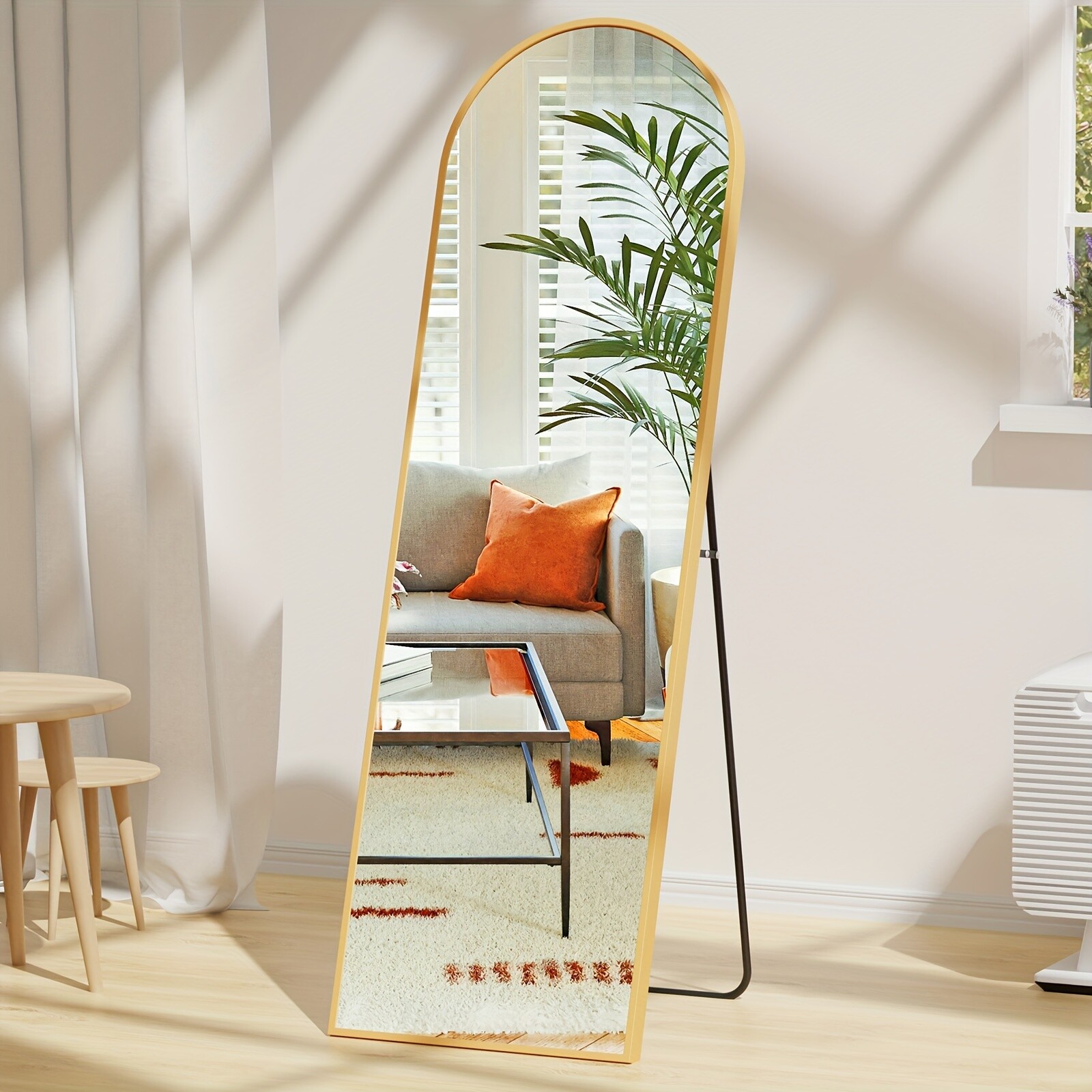 Arched Full Length Mirror,Full Body Mirror with Stand,Hanging Leaning for Wall gallery