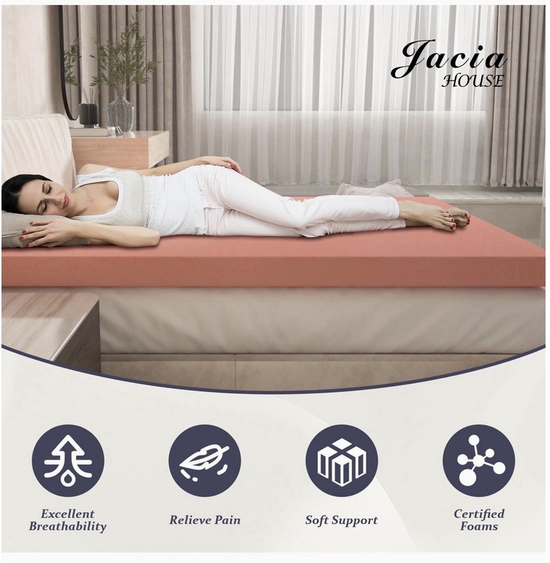 Jacia 3” Memory Foam Topper, For Use In RV’s & Campers Short Queen 60”W x 74”L gallery