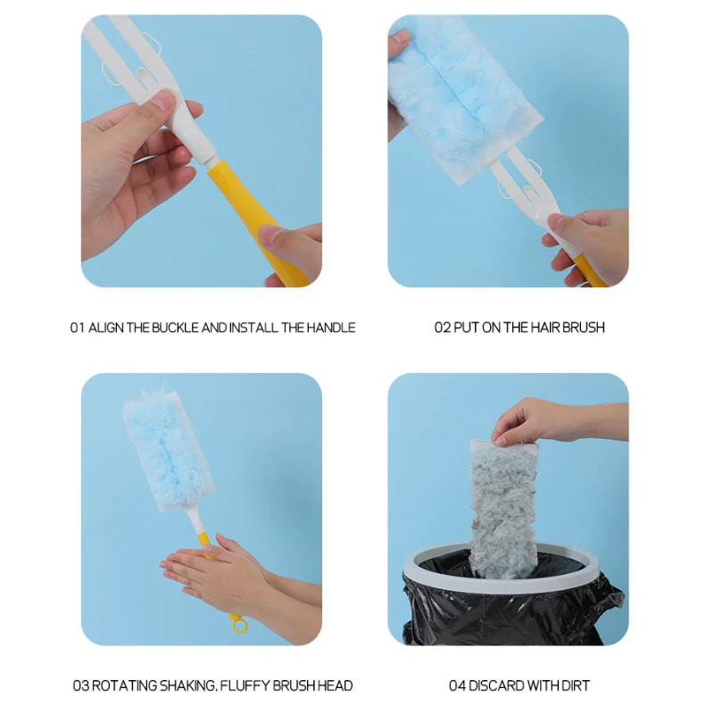 Double sided 360° electrostatic dust duster used for large-scale cleaning gallery
