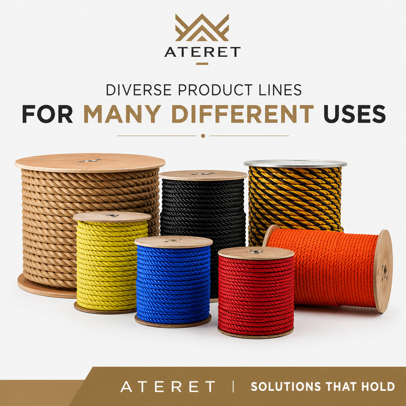 ATERET Twisted 3-Strand YELLOW Polypropylene Rope Monofilament ALL SIZES gallery