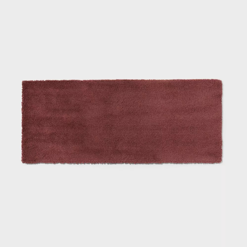 24"x60" Spa Plush Bath Rug Dark Mauve - Threshold gallery