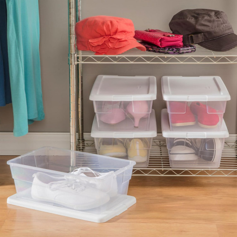 48-Pack Stackable Clear Storage Bins with Snap-On Lids for Home & Office gallery