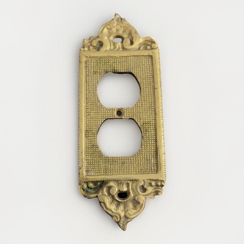 Victorian-style hammered brass single & duplex outlet & switch cover plates gallery