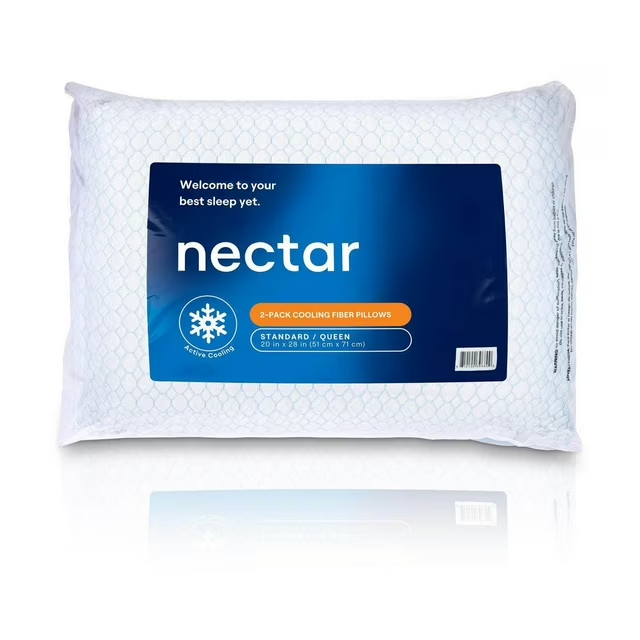 Nectar 2-Pack Cooling Down Alternative Microfiber Pillows, Standard/Queen Size gallery