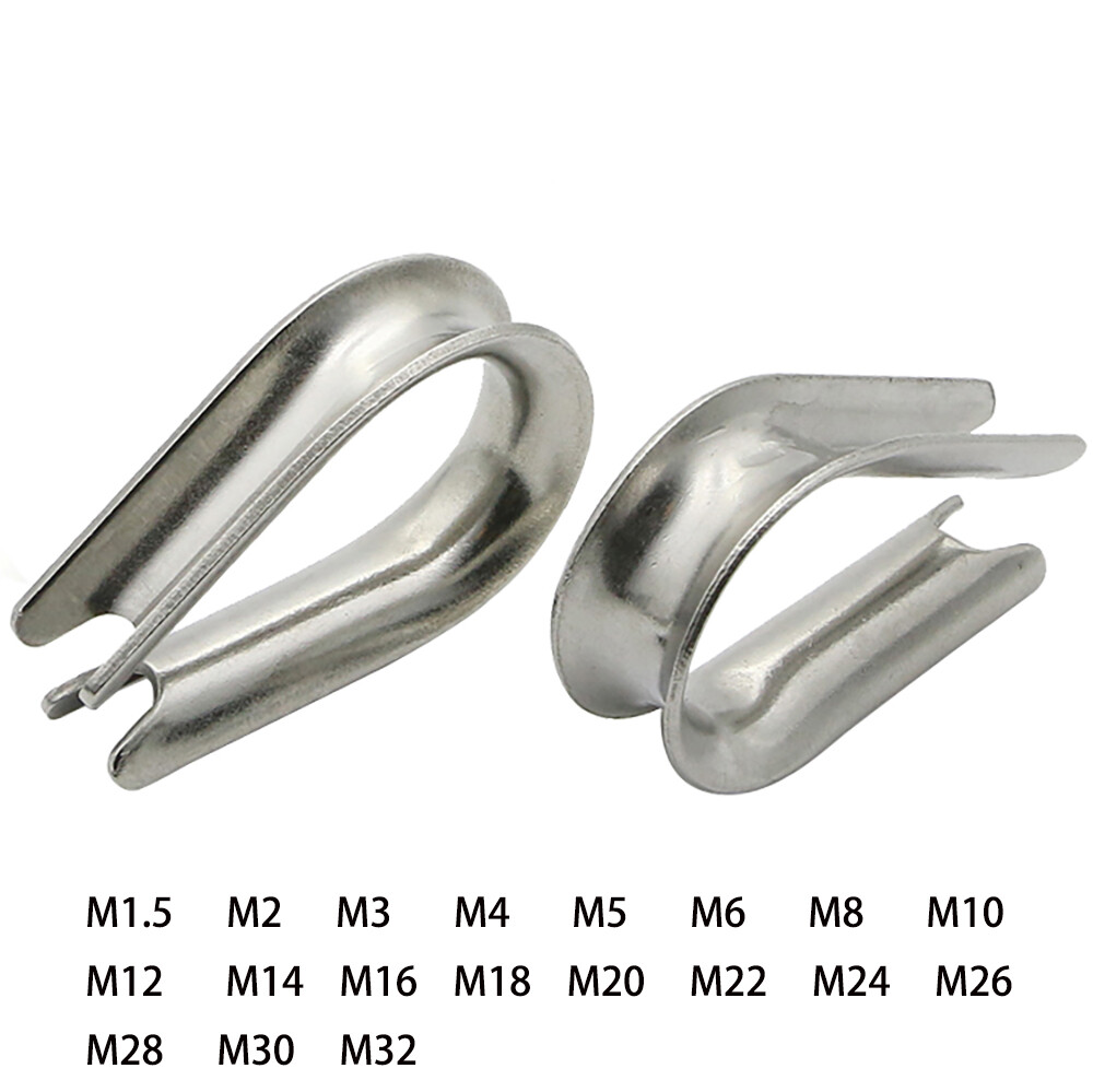 Egg Shape Wire Rope Thimble Stainless Steel Wire Grips Clamp Clips Rope Cable gallery