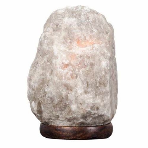 Grey Salt Lamp with Wood Base -- approx 8 in. - emits negative ions gallery