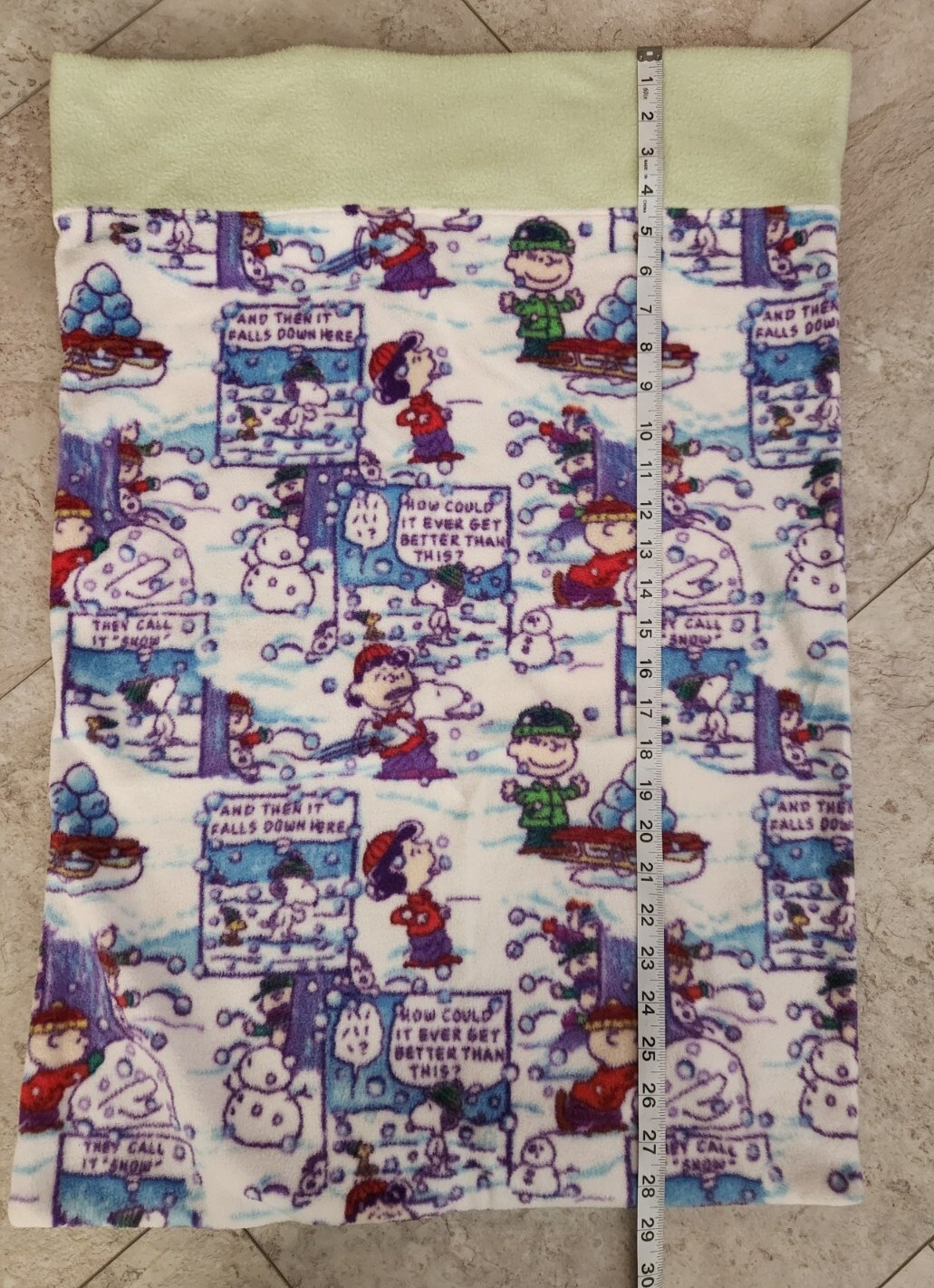 Peanuts Winter Handmade Fleece Pillowcase Approximately 29 in. x 19 in. gallery