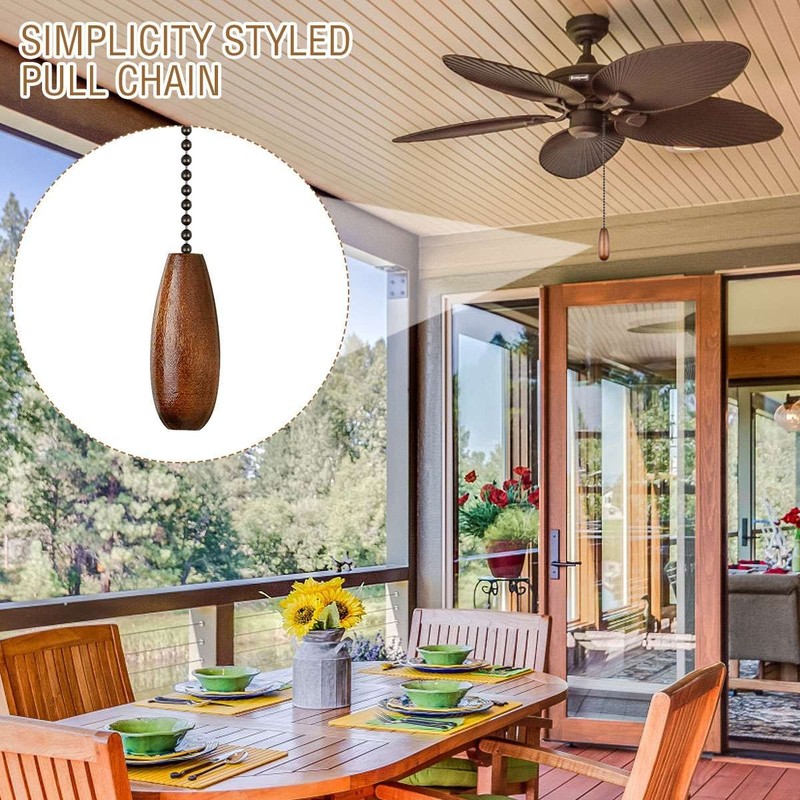 1/2/4PCS Ceiling Fan Pull Chain Extension Beaded Ball Wooden Pendant Light Lamp gallery