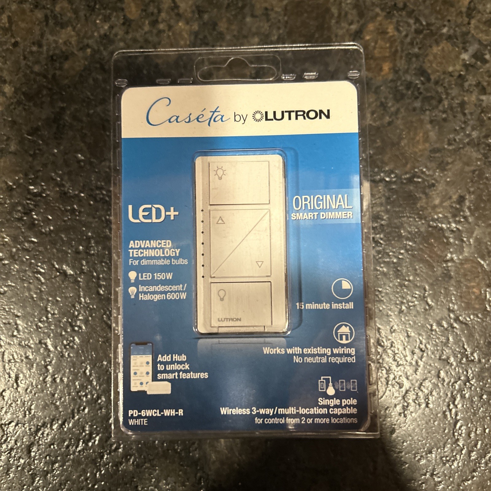 Lutron PD-6WCL-WH-R Lighting Dimmer Switch - White gallery