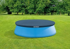Intex Round Pool Cover 8ft 10ft 12ft Easy Set Pools Drain Holes Protector Blue