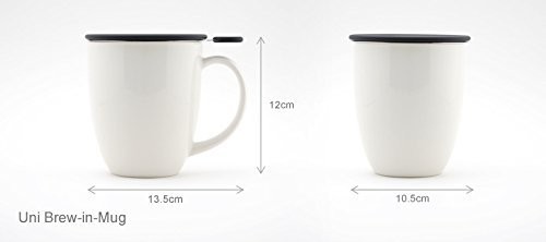 Uni BrewInMug With Tea Infuser Lid 16 Ounces White Ceramic Cup gallery