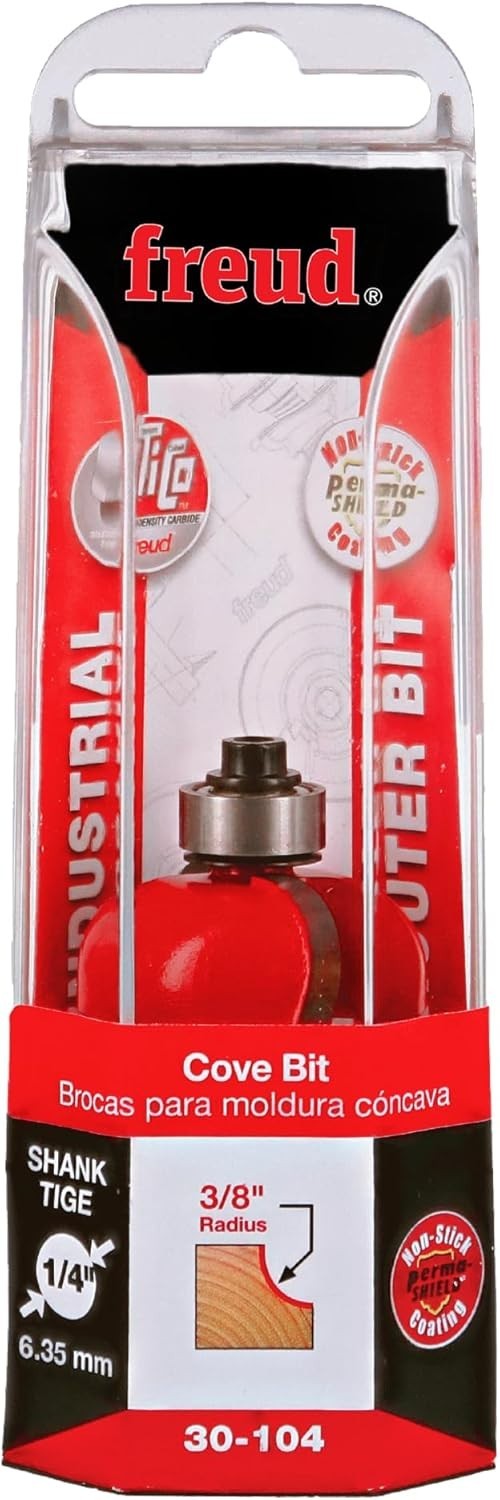 Freud 30-104: 3/8 inch Radius Cove Router Bit 1/4 Inch Shank edge concave gallery