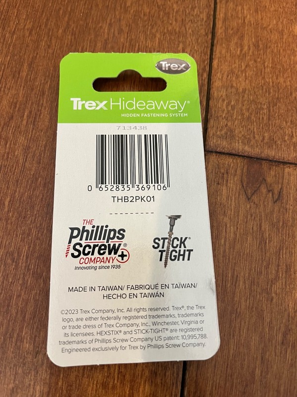 Trex Hideaway Hexstix HS-20 Driver Bits (2 Pack) THB2PK01 gallery