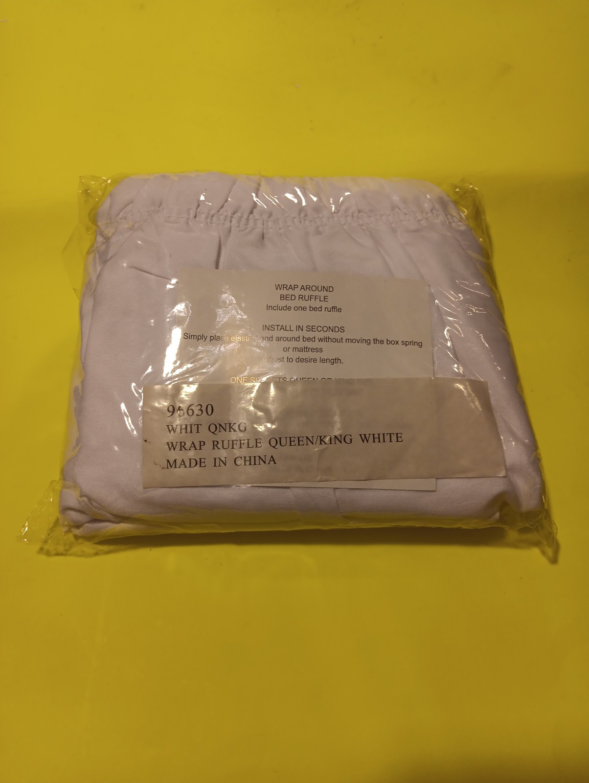 Wrap around Ruffle Queen Size #96630 White Bed Skirt – Adjustable New In Package gallery