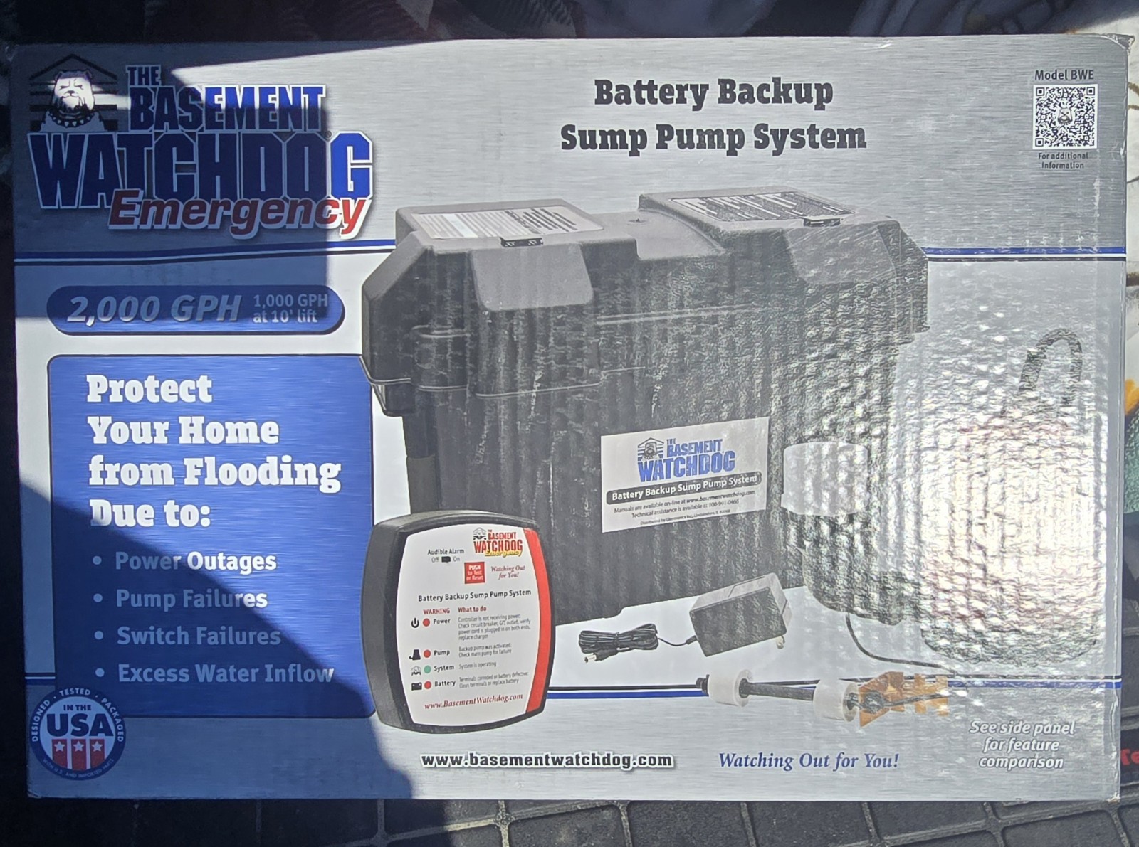 Basement Watchdog Emergency Battery Back Up Sump Pump System 2000 GPH With Alarm gallery