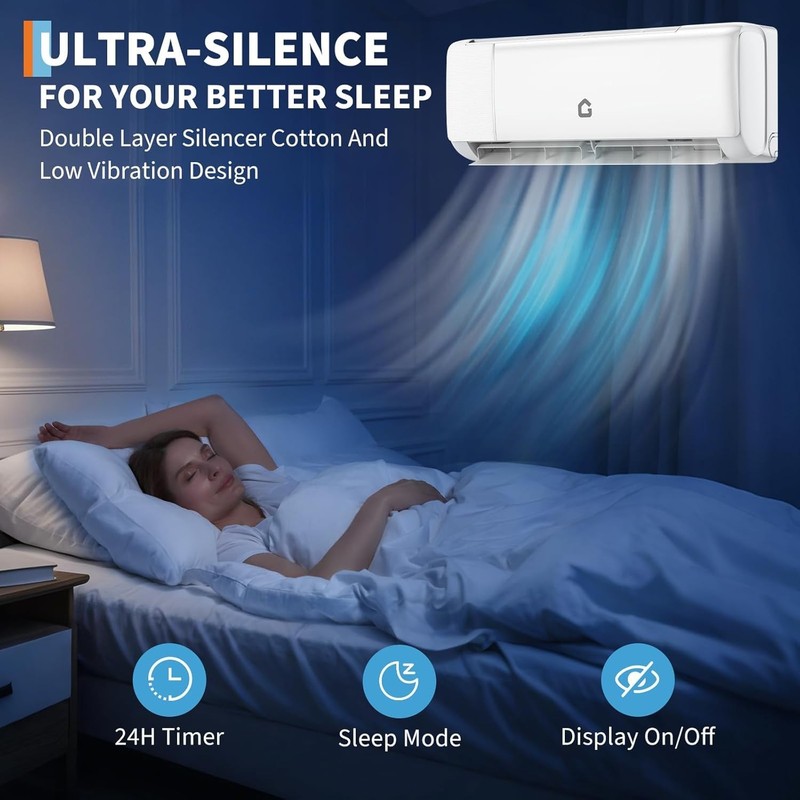 18000 BTU Mini Split Air Conditioner & Heater 19 SEER2 230V Wall-Mounted AC Unit gallery
