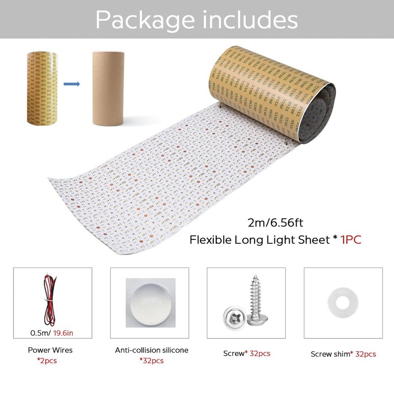SuperLightingLED 3000K Large LED Sheets for Backlighting 6.56Ft IP20, gallery