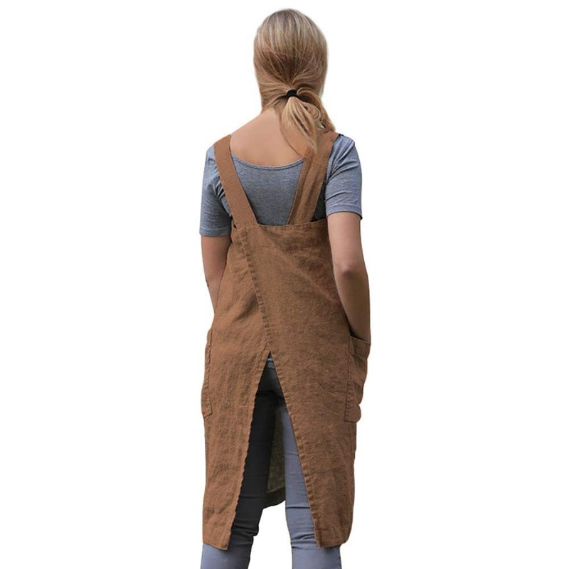 Cross Back Apron with Pockets Kitchen Cooking Gardening Apron gallery