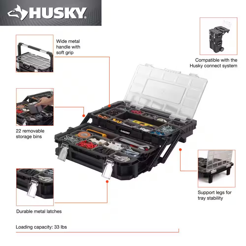 Connect Stackable Portable Cantilever 22 Removable Compartment Small Tool and Pa gallery