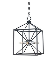 Trans Globe 10804 PC/BK Donovan 4-Light Black & Polished Chrome Pendant Light