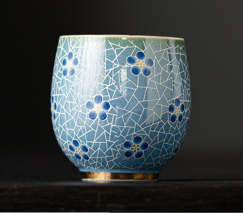 80ml China Creative Tea Cup Wintersweet Relief Chinese Master Cup Ceramic Mug gallery