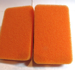 2 Reusable FINE MESH Silicon Scrub Sponges Cleaning Kitchen, Bathroom-ORANGE