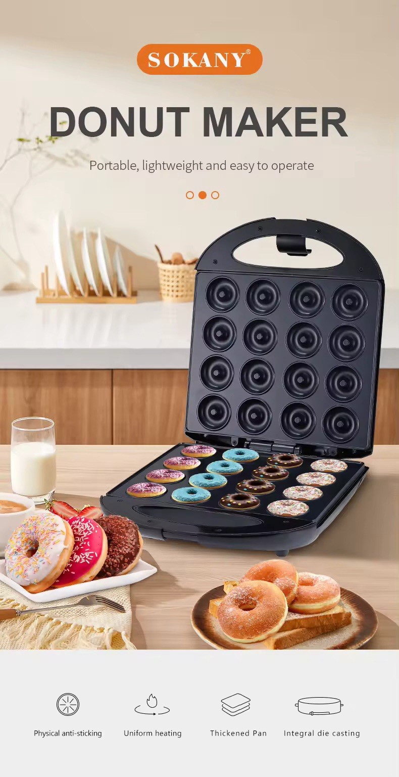 Mini Donut Maker- 1400W Electric Nonstick Doughnut Maker Machine -16 Donut Maker gallery