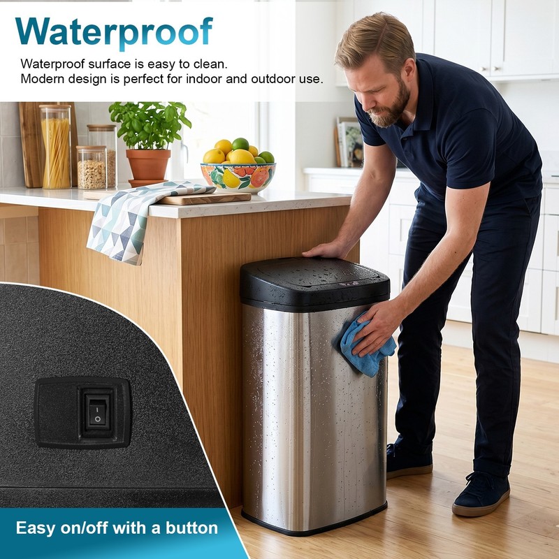 22 Gallon Automatic Sensor Trash Can, Touchless 82L Stainless Steel Trash Bin gallery