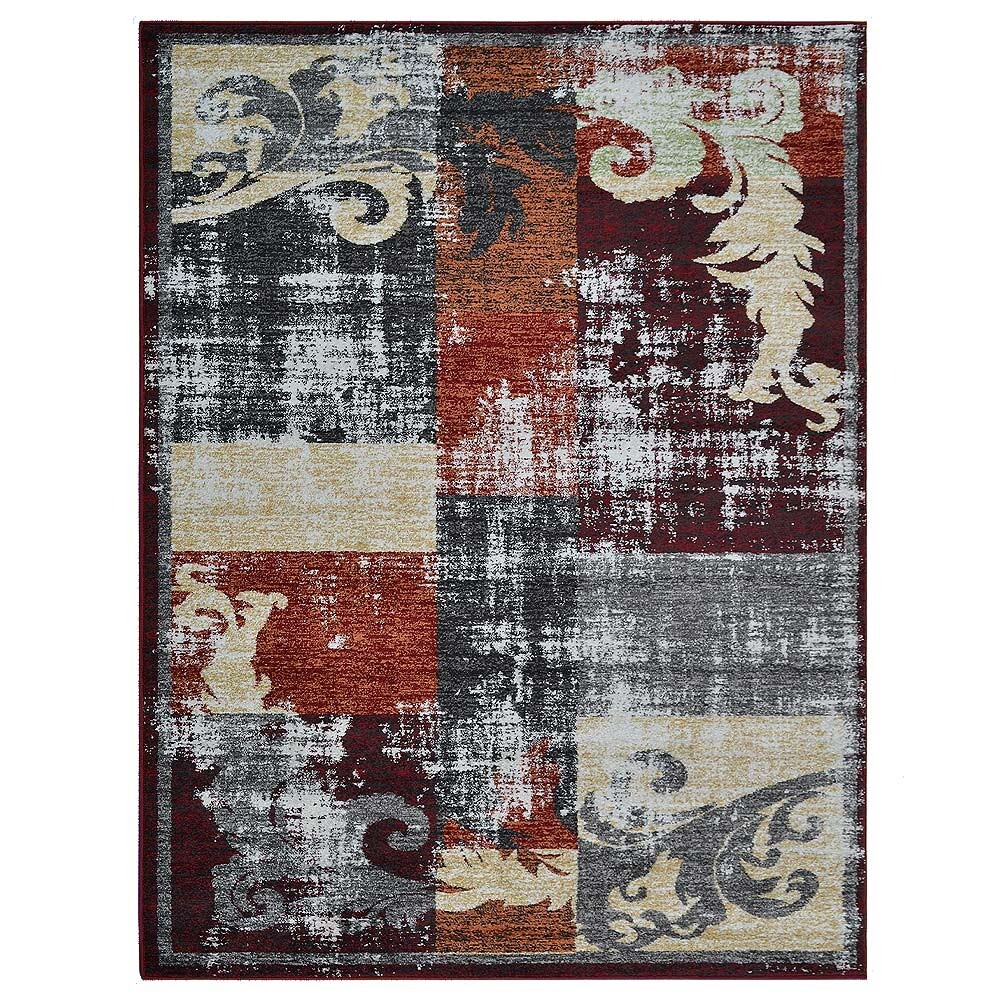 Machine Woven Heat Set Polypropylene Area Rug Floral Multicolor BBH Homes M00041 gallery