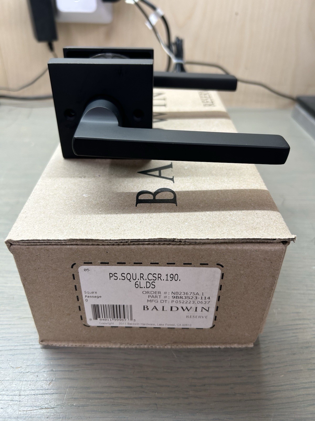 Baldwin Reserve Passage Lever Set In Black #PS.SQU.R.CSR.190. New In Opened Box gallery