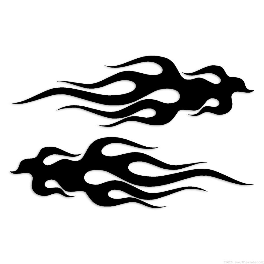 Flames Fire Pair - Decal Sticker - Multiple Colors & Sizes - ebn7276 gallery