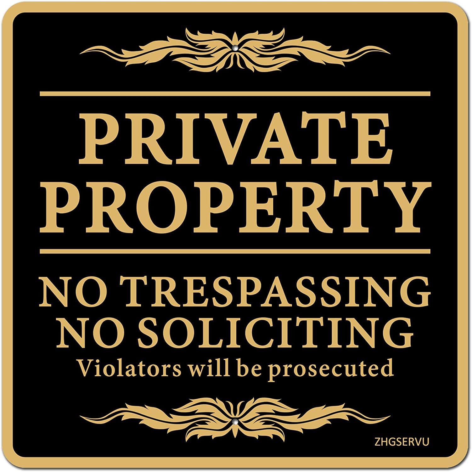 No Trespassing Sign Private Property No Soliciting Safety Warning Sign 12” x 12” gallery