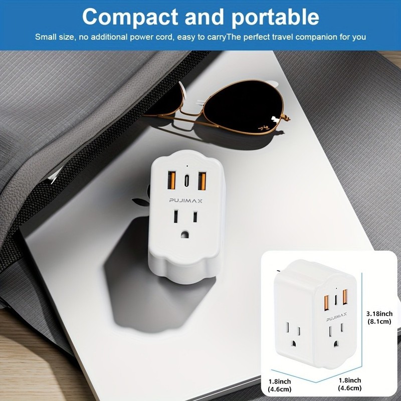 Multi Functional Wall Socket With 2 USB Ports, 1 Type-C Port, And 3 AC Plug Port gallery