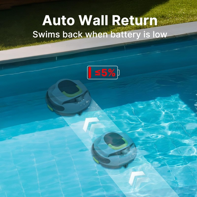 POOLPURE Cordless Robotic Pool Cleaner - 100Min Runtime, Advanced Navigation gallery
