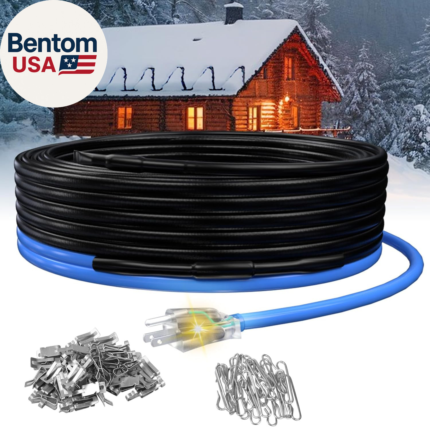 80Ft Ice Dam Heat Cables for Roofs, Constant Wattage 5W/Ft, CSA ETL Certified, S gallery