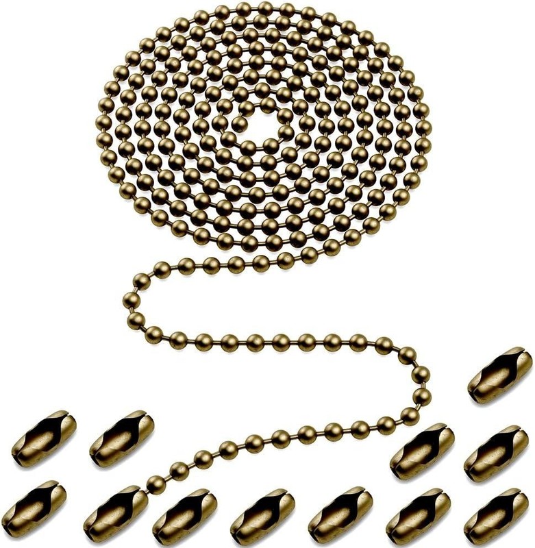 120 Inch Ceiling Fan Pull Chain Extension Bronze 3mm Ball Chain with Connectors gallery