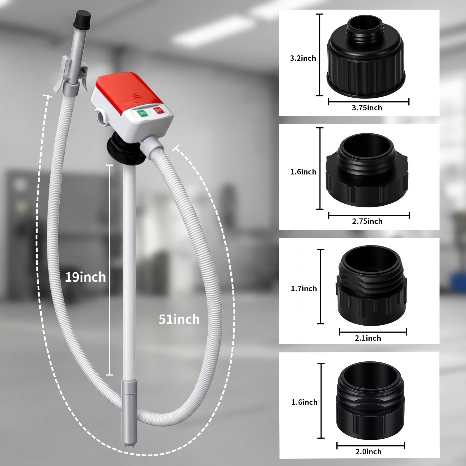 Fuel Transfer Pump for Gas Cans & Racing Jugs, Portable Electric Gasoline Sip... gallery