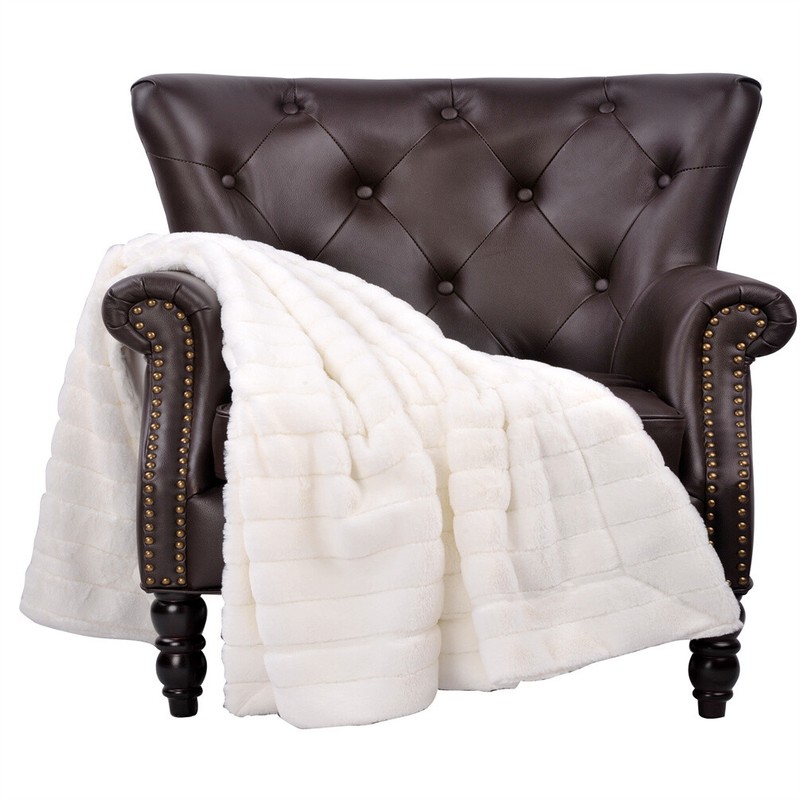 Faux Fur Throw Blanket for Couch Cozy Soft Plush Thick Winter Blanket for Sofa gallery