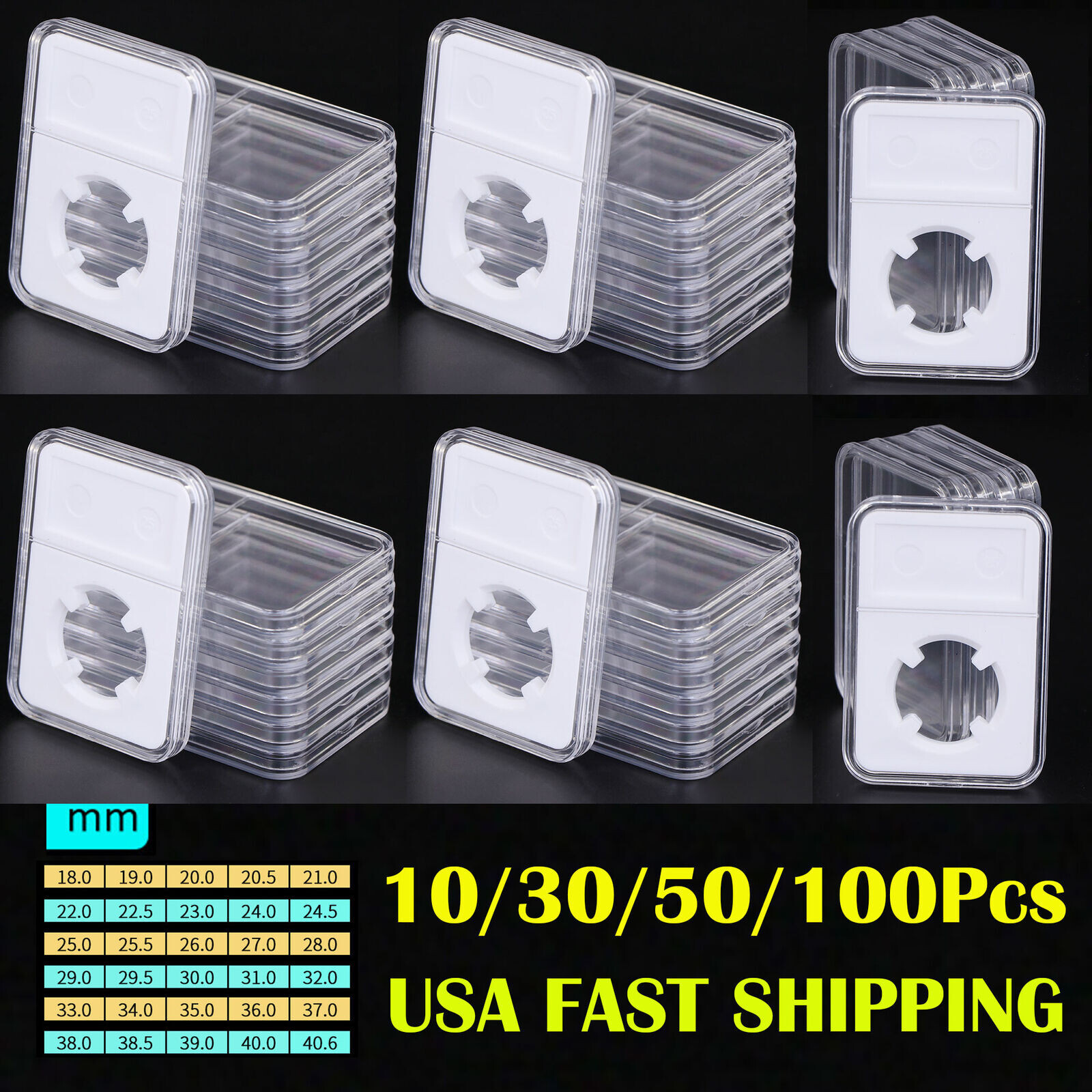 Coin Slab Holders For Grade PCGS NGC Display Storage Collection Box 18 38 40mm gallery