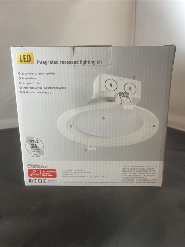 Globe 6 Inch Led Integrated Recessed Lighting Kit 65W 750 Lumens gallery