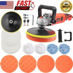 Buffing Pad Machine Kit Buffer Polishing Car Polisher Waxing Tool Set 7″ 1580W