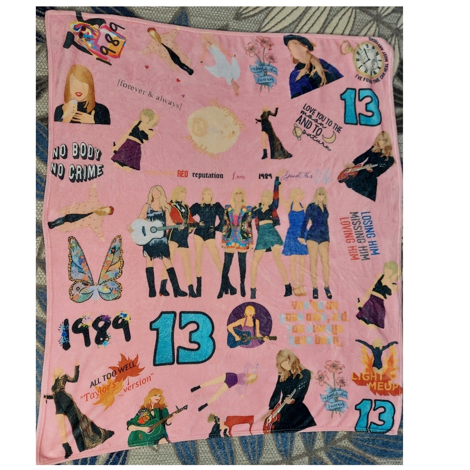 Taylor Swift Eras Pink Plush Lightweight Throw Blanket Swiftie Collage 50"x56" gallery