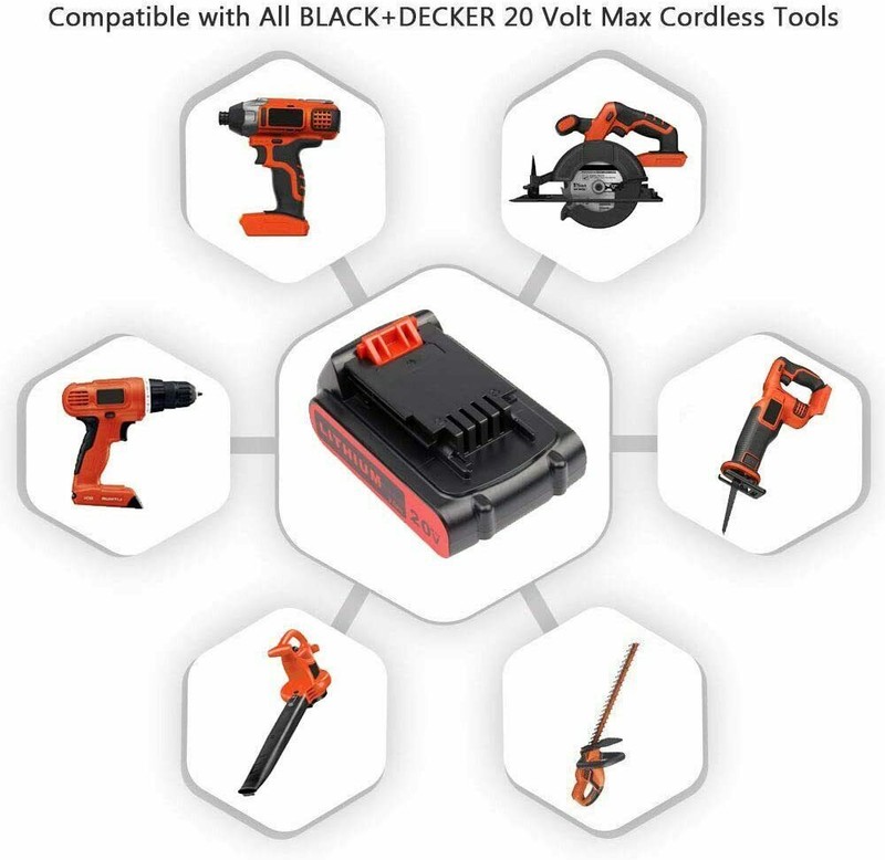 Replacement for Black Decker LBXR20 20V Lithium Battery LB2X4020 LB20 LBXR20-OPE gallery