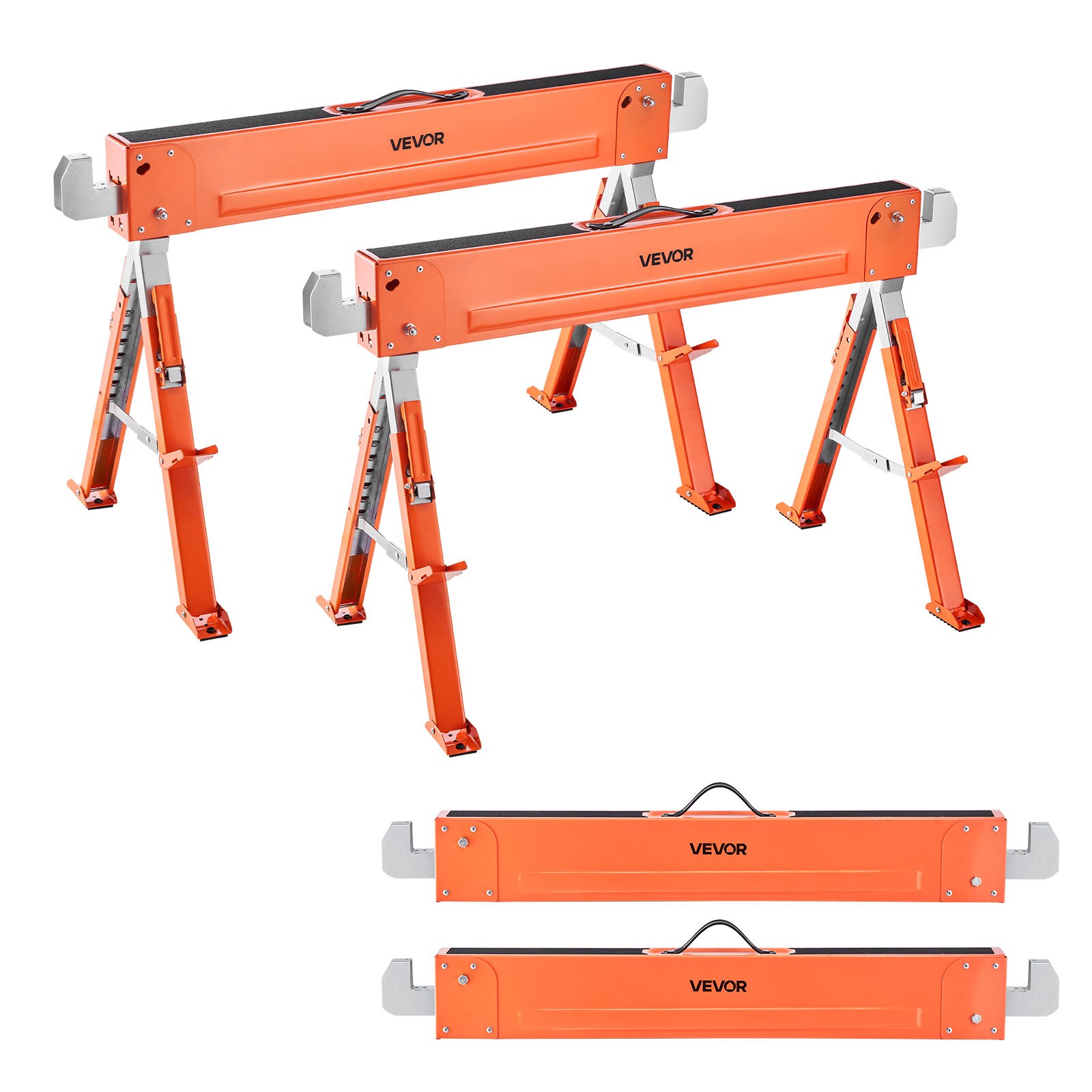 VEVOR Saw Horses 2 Pack Work Bench Heavy Duty 1800 lbs Load Adjustable Height gallery