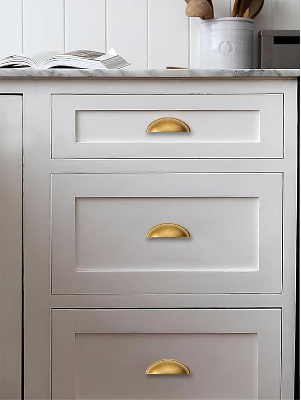 10 Pack 3" Drawer Pulls Antique Brass Cabinet Cup Pulls Kitchen Hardware Cabinet gallery